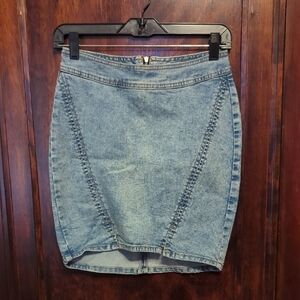 Classic Blue Denim Pencil Skirt